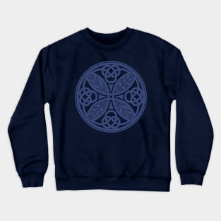 Book of Durrow Celtic Cross Blue Crewneck Sweatshirt